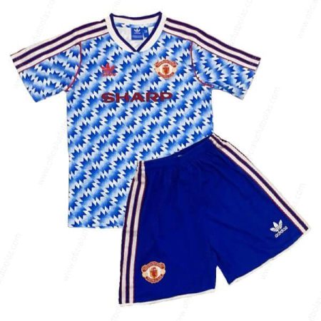 Pigūs Retro Manchester United Away Vaikų futbolo rinkinys 90/92